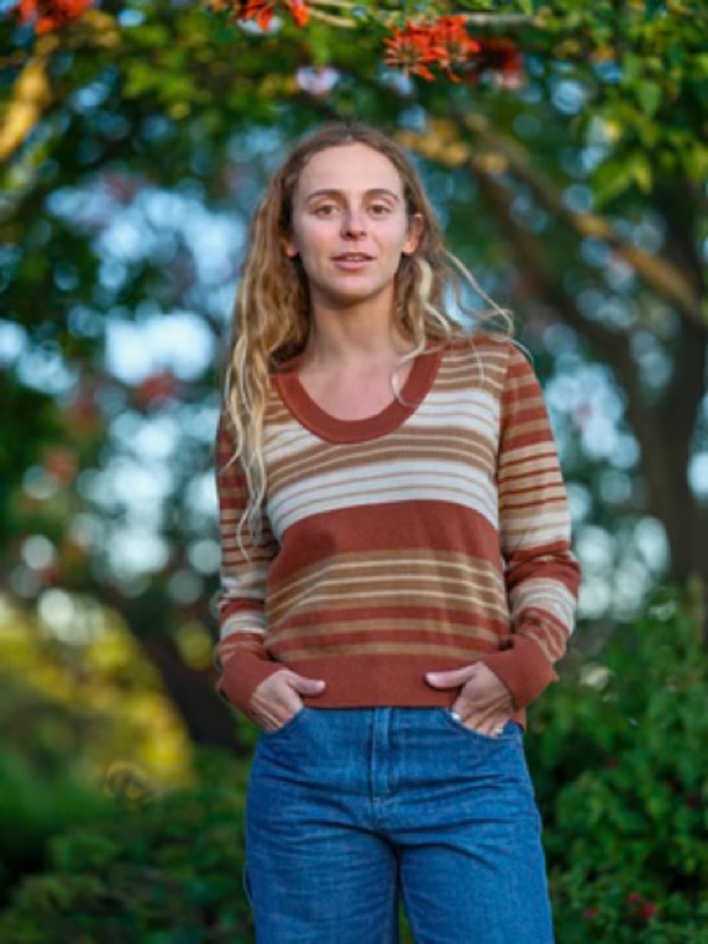 Mollusk California Baxter Mocha Steipw Sweater size XS NWT retro knit cotton